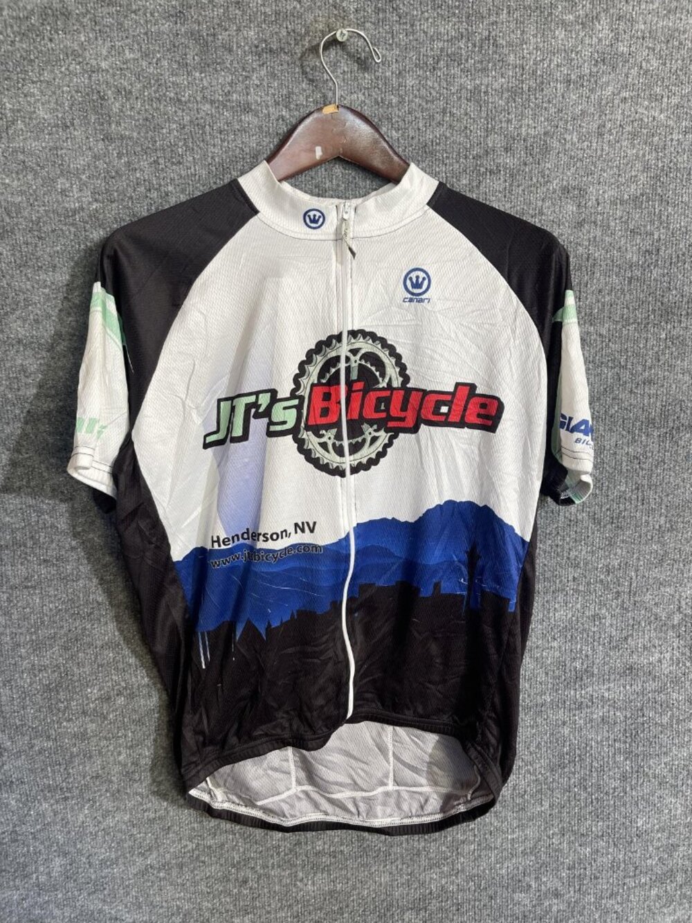 Canari Cycling Jersey Mens Medium Multicolor JTs Bicycle Full Zip Pockets Bike